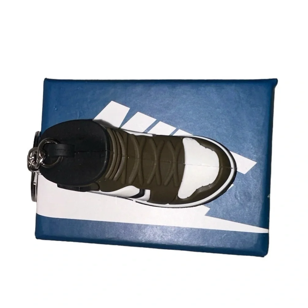 Air Jordan 1 High Top Nike Key Chain/ Bag Charm Grey, Black & White Comes w/box